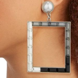 Carolina Herrera Silverstone & Rhinestone Earrings